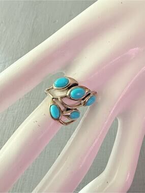 BBJ 925 Sterling Silver Sleeping Beauty Turquoise Ring Size 6.75